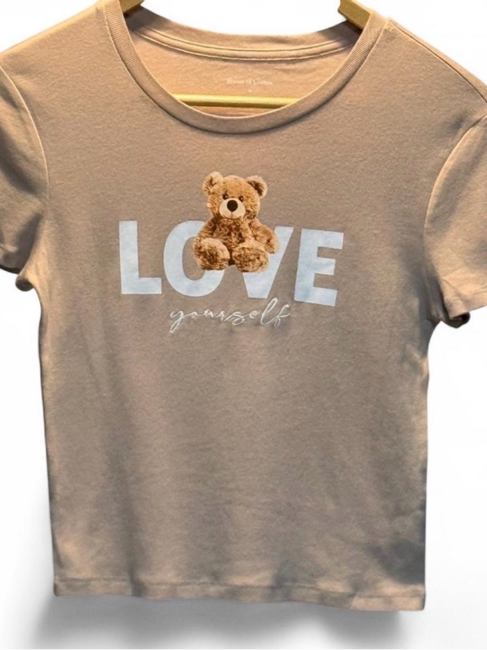 House Of Cotton Baby Tee With Teddy Bear Graphic Size M